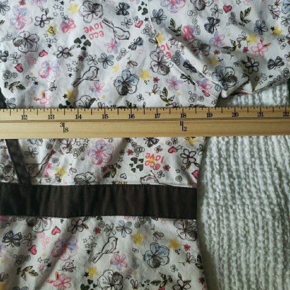 Dickies Scrub Top Flowers Bird Coquette Scrubs Medical Vet Dental Women Size UNK - Picture 9 of 9